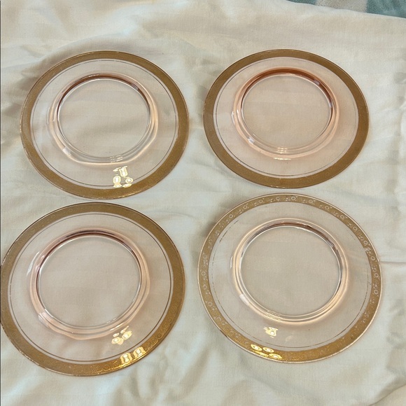 Vgt Tiffin Franciscan 8 inch clear pink salad plates. Set of 4. - Picture 6 of 6